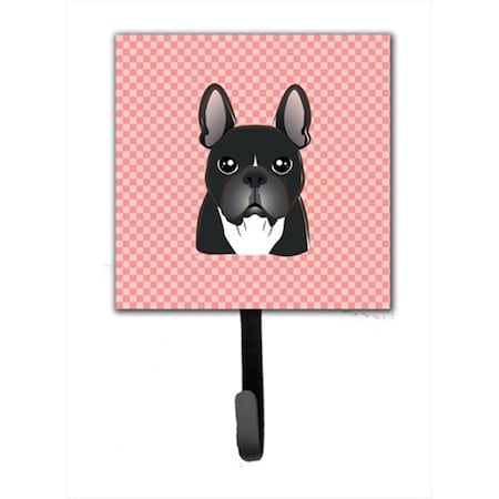 Carolines Treasures Checkerboard Pink French Bulldog Leash or Key Holder- 4.25 W x 7 H In. BB1227SH4